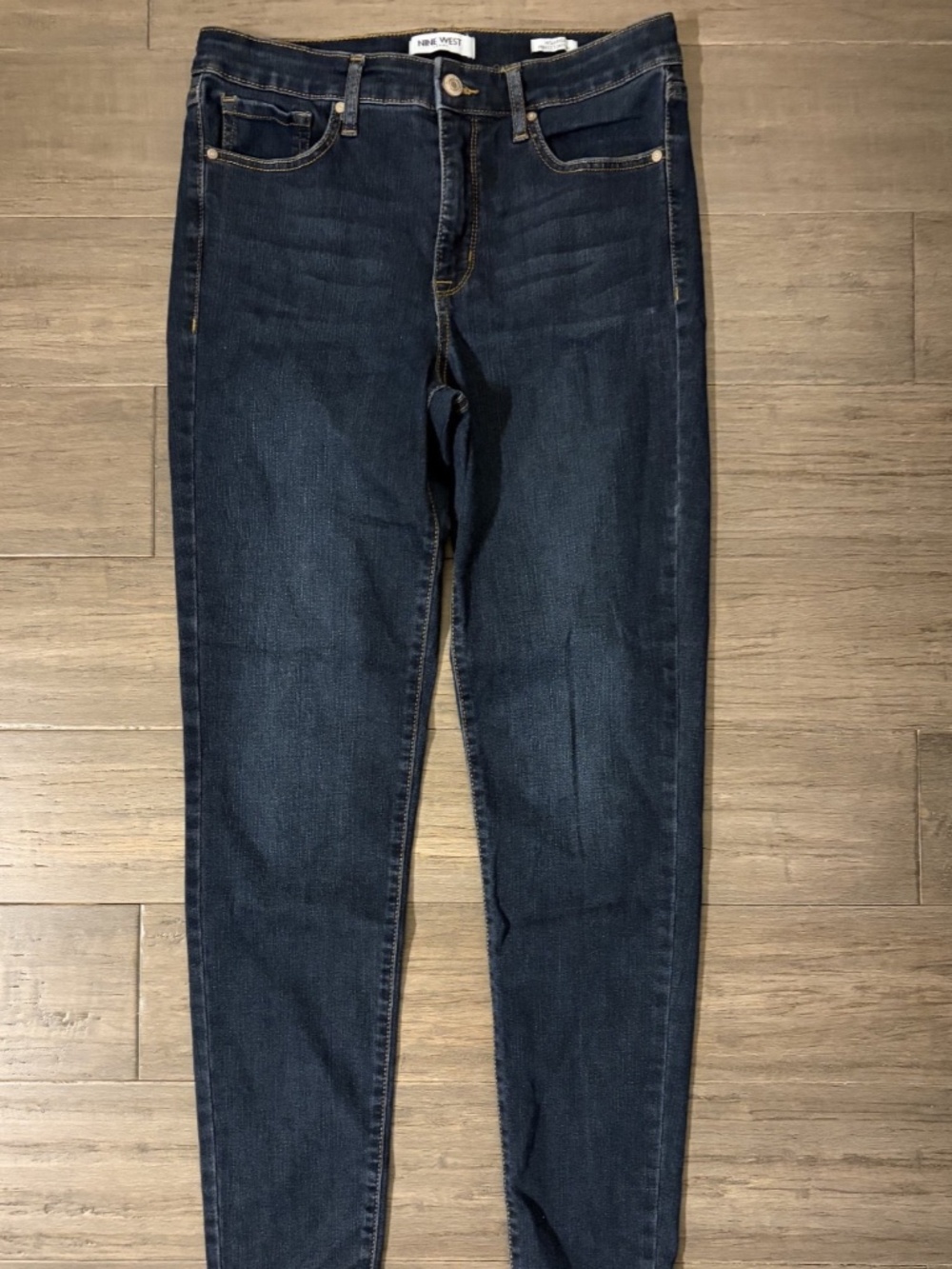 Nine West Women's Perfect Skinny Jeans Size 8 Dark Wash Blue Denim High Rise